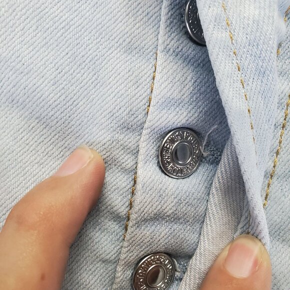 Levis Jeans Womens 28 Light Blue Ribcage Straight Ankle High-Waist Button Fly - Picture 6 of 13